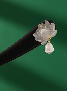 12公分檀木发簪日常气质百搭盘发簪国风.新中式短款