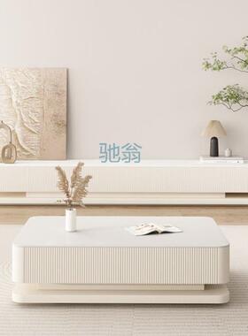 fLE轻奢现代简约超长岩板电视柜茶几组合家用意式落地大户型北欧