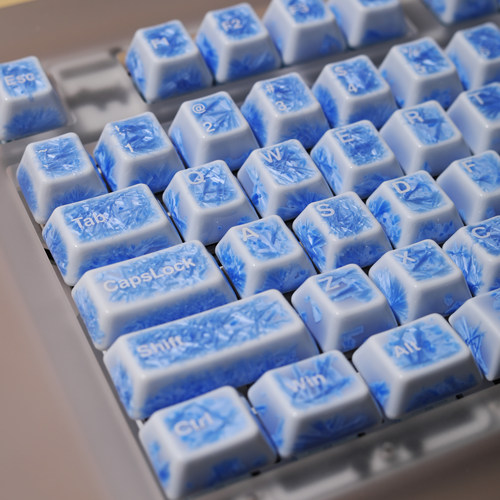 GlazekStudio湛蓝冰晶陶瓷键帽磁轴机械轴原厂高度60%-100%配列