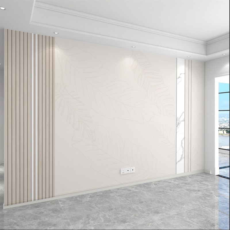 电视背景墙壁纸现代简约素色壁布C客厅沙发卧室轻奢风墙布格栅壁