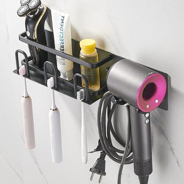 卫生间右边吹风机架电吹风收纳架风筒架子壁挂架浴室置物架免打孔