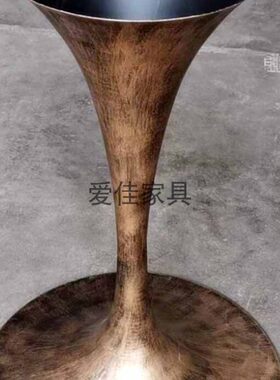 爱佳家具 喇叭盘 圆盖底座桌脚 西餐铸铁板脚圆盘桌脚 餐台脚51cm