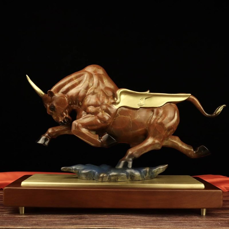 铜牛摆件纯铜生肖牛如p意牛天道酬勤开拓进取牛办公室装饰开业礼