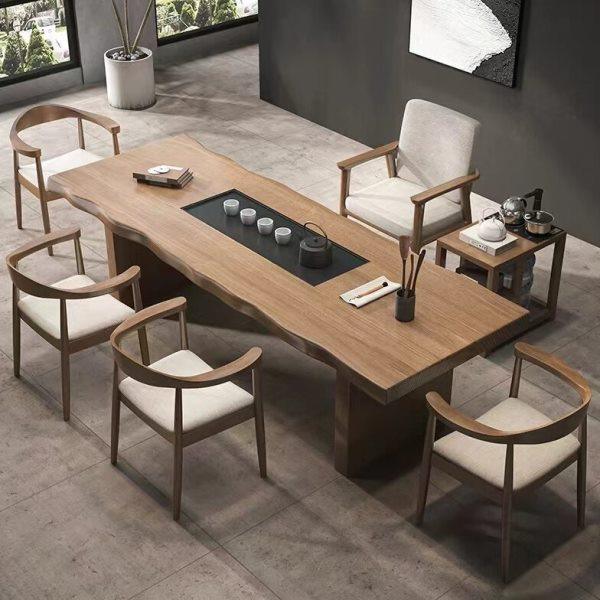 现代简约实木茶桌茶盘一体泡茶桌椅组合新中式轻奢家用茶台大板桌,住宅家具,家用茶台/茶桌,淘宝优惠券,粉丝福利购,淘宝优惠卷