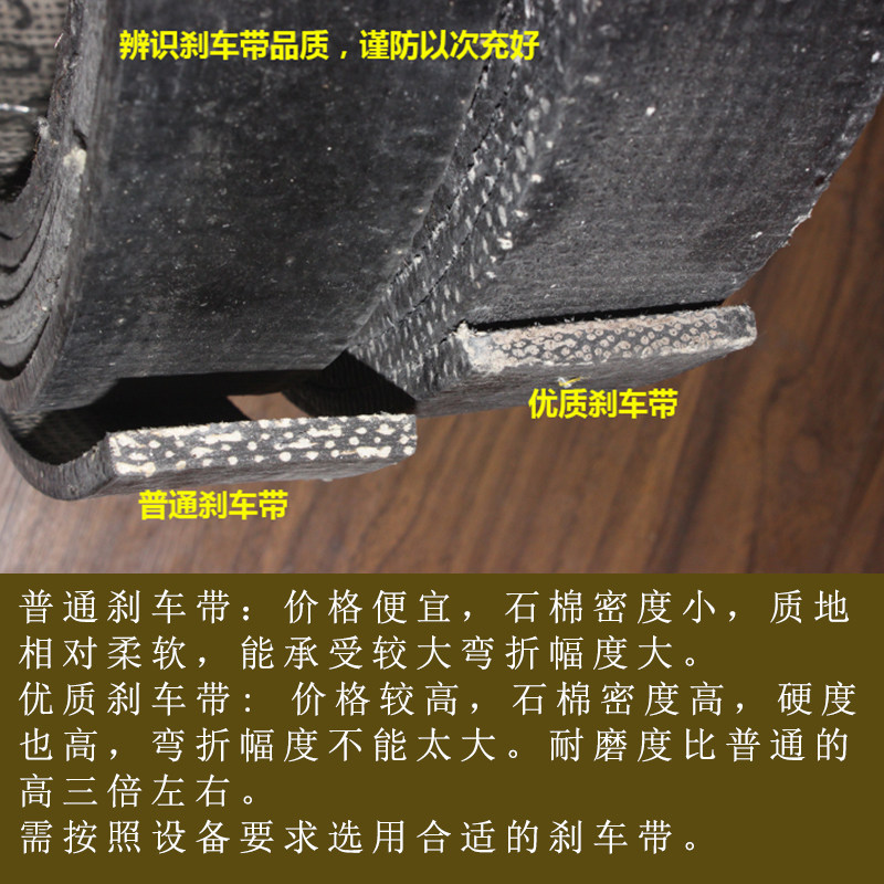 优质刹车带耐高温冲床刹车皮石棉铜丝耐磨制动带30mm-240mm可订做