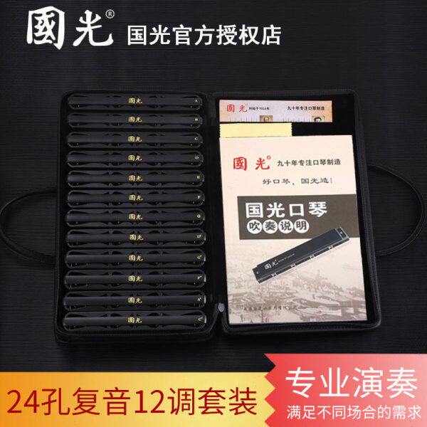7专业级 演奏24孔国调套装复音口琴全套调乐器12成人大学生光上海