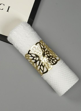 样板房洗手间仿大理石纹毛巾扣卡其皮扣洗手台浴室W软装饰品摆件