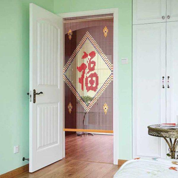 荷福珠子卧室客厅田园木实木新款帘隔断珠帘门帘卫生间风玄关装饰