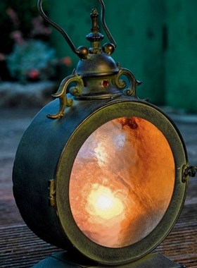 欧式复古落地悬挂防风铁u艺蜡烛台庭院家居店面摆设摆件烛灯风灯