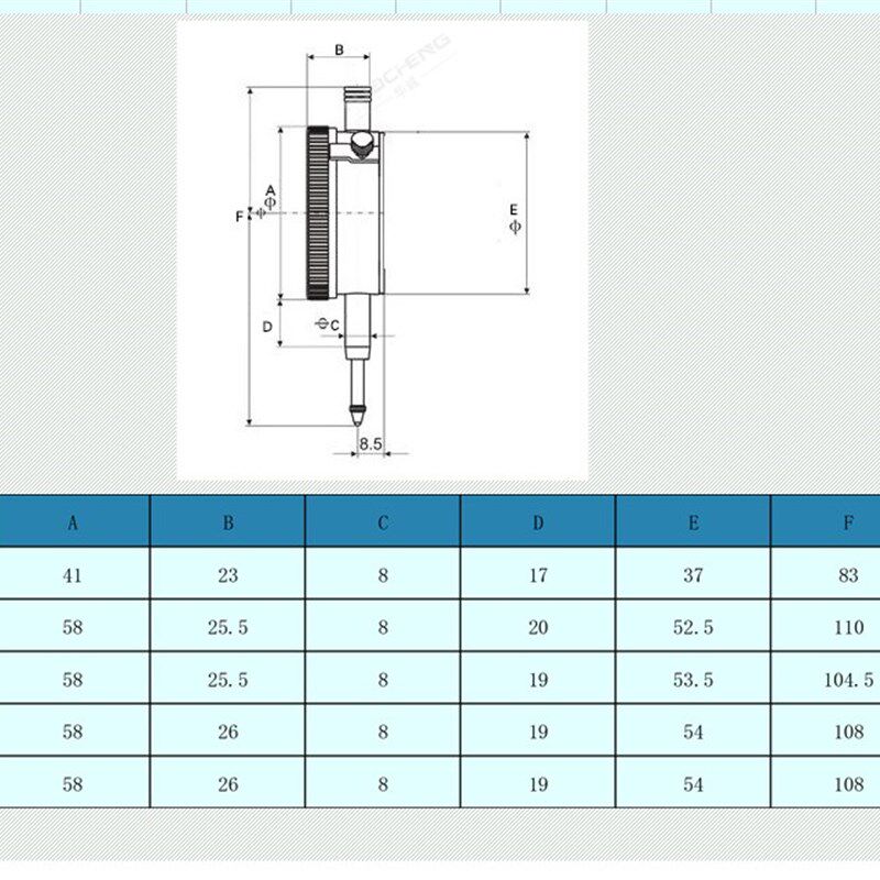 上海申量百分表指示表校表防震百分表头0-3 0-5MM 0-10精度0.01