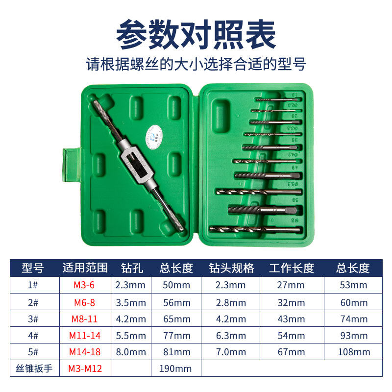 断丝取出器 取螺丝专用 断头坏螺丝滑丝退丝神器万能拆取丝器工具