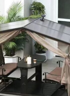 户外动力摇椅成年4人摇椅庭院阳台休闲铸铝秋千防腐室外家用桌椅