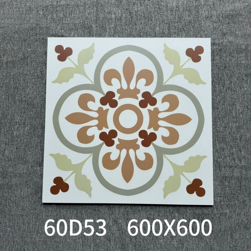 彩色花砖600X600化妆室厨房A黑白地砖饭厅花砖阳台壁砖防滑地板砖