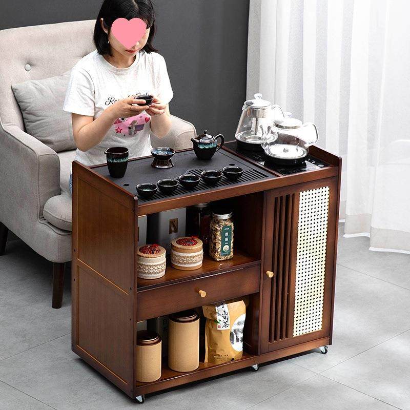 移动茶桌小茶台烧水壶一体家用茶水柜实木茶几茶车阳台煮泡茶桌子,鲜花速递/花卉仿真/绿植园艺,割草机/草坪机,淘宝优惠券,粉丝福利购,淘宝优惠卷