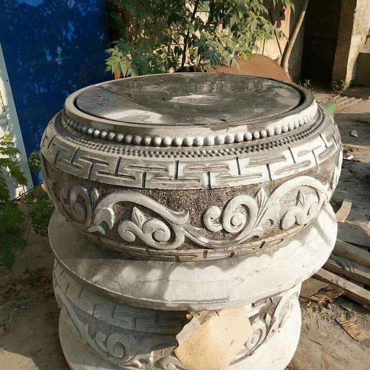 多种规格样式仿古青石柱墩古建筑雕花柱顶石
