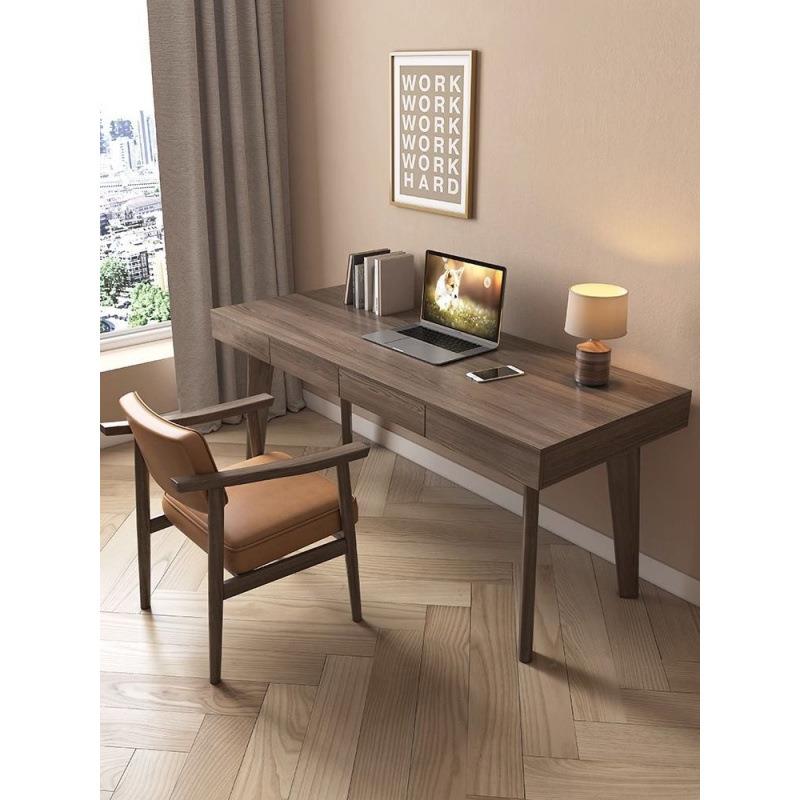 北欧白蜡木电脑桌现代别墅设计师实木长方形办公写字台书房书桌椅