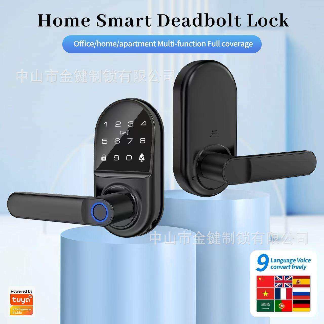 外贸出口款闭锁带把手指纹密码刷卡短锁触摸款按键款呆锁手机开锁