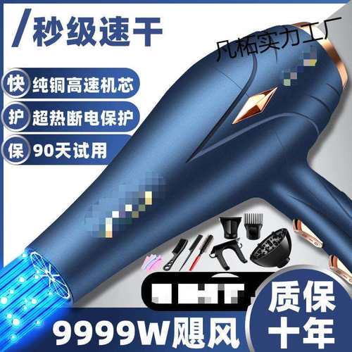 发廊专用电吹风机理发店大功率家用负离子护发速干三插头冷热风筒