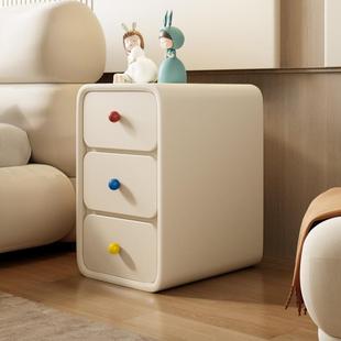 床头柜极窄小型奶油风新款 实木卧室简约床头收纳柜出租房用侧边柜