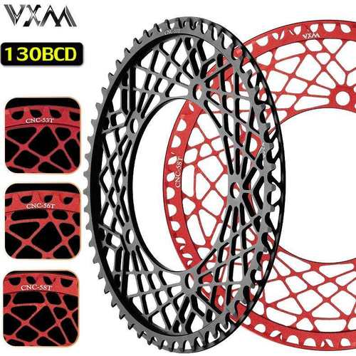 VXM折叠自行车单盘片 130BCD 公路车53T 56T 58T铝合金镂空护牙盘