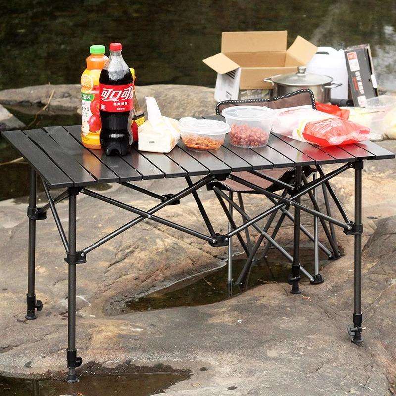 户外桌子便携式蛋卷桌可升降折叠桌可升高多功能能露营桌摆摊桌子