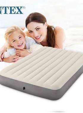 INTEX 64102 卡其线拉双人空气床 充气床垫植绒 舒适便携床帐篷床