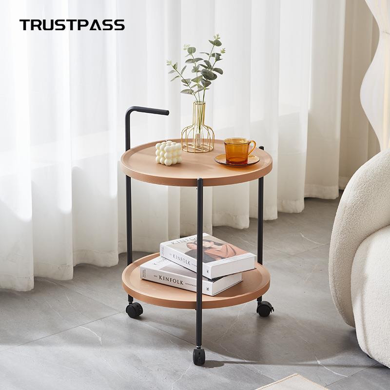 可移动茶几家用沙发小边几阳台桌子床头置物架子简约现代带轮茶台