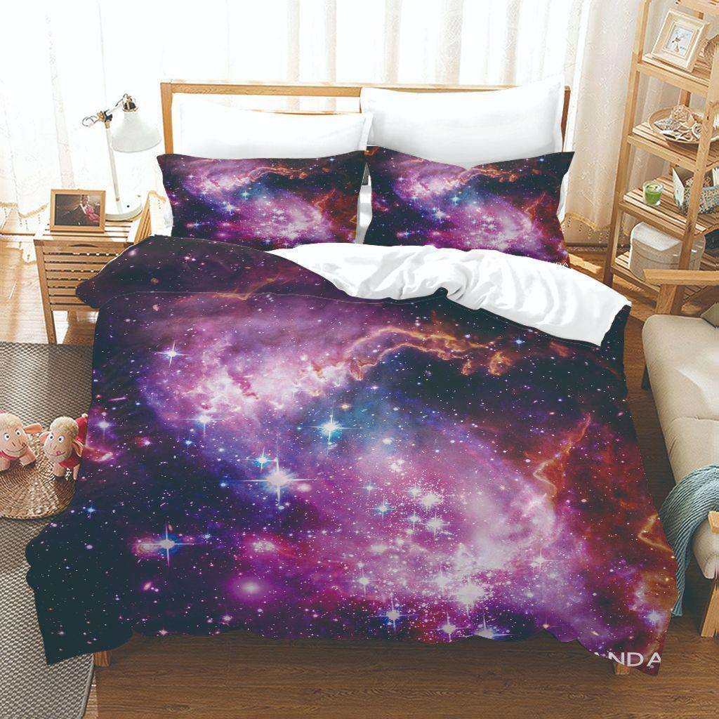新款宇宙床上用品3D星空水洗床单四件套学生被套枕套床罩三件套定