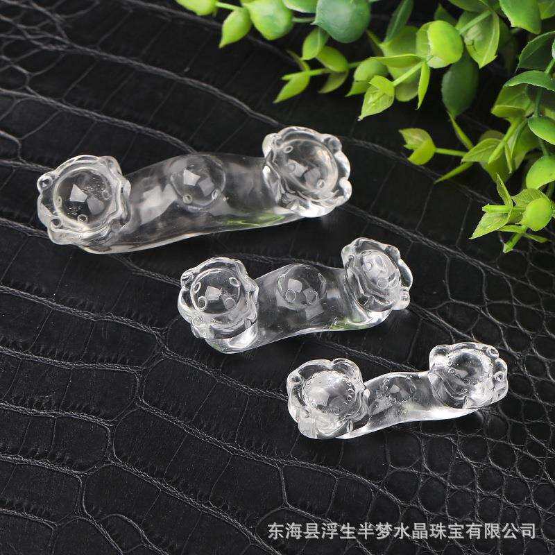 天然水晶如意顺摆件吉祥如意居家装饰摆件把玩小挂件水晶原石饰品