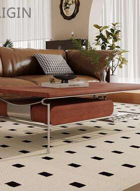 JF8987茶几轻奢天然岩板小圆桌简约奶茶店咖啡店接待休闲阳台家用