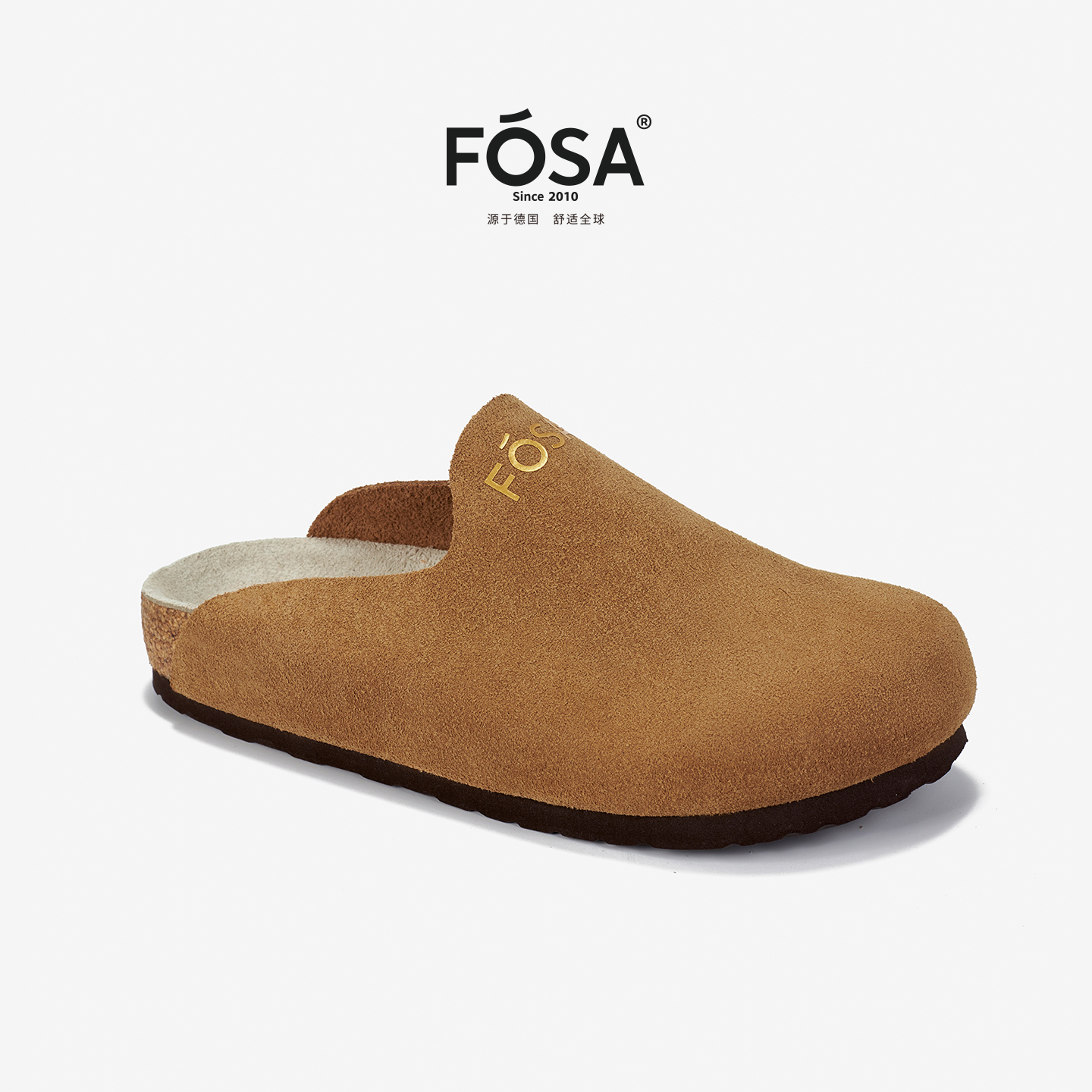 FOSA软木半拖穆勒鞋女款一脚蹬鞋