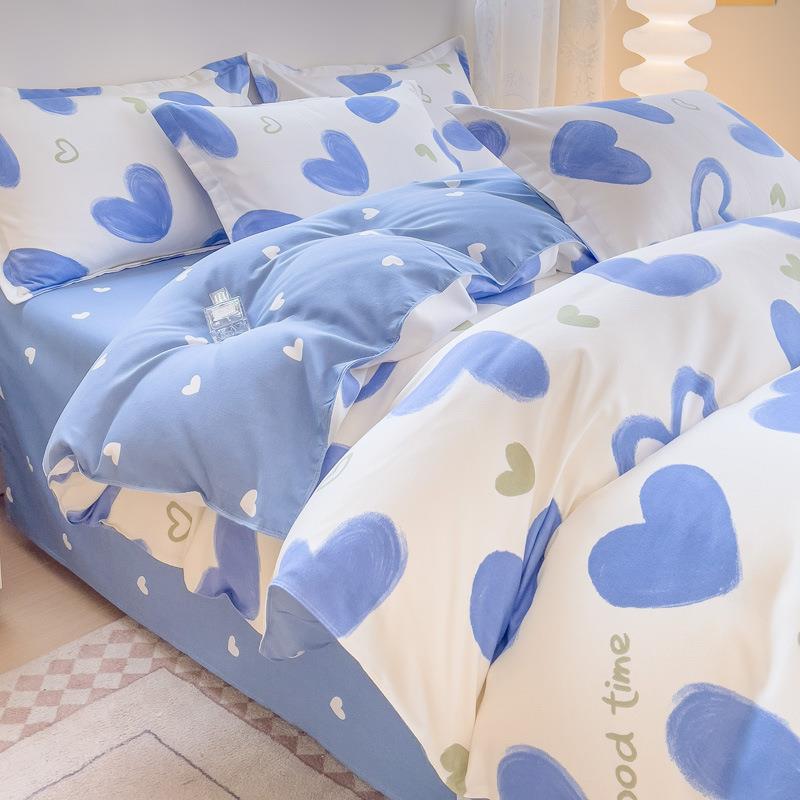 新款磨毛植物羊绒面料单被套单品被套宿舍三件套家用床单款四件套