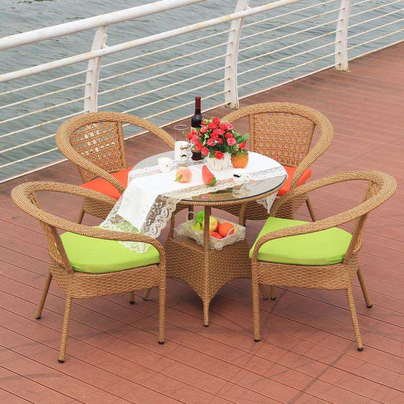 户外藤编家具室外庭院阳台咖啡厅桌椅小藤条餐桌椅茶几组合