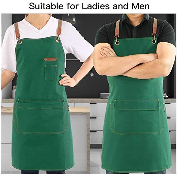 帆布牛仔围裙防污定画画时尚美甲园艺咖啡奶茶店理发师烘培工作服