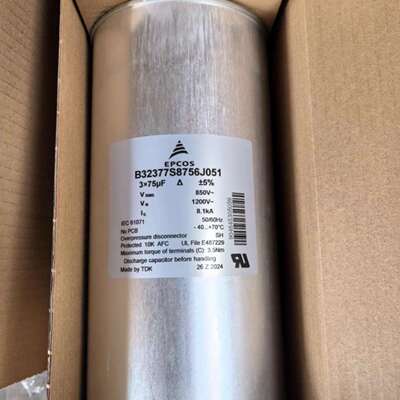 EPCOS B32377S8756J051 1200VAC 3X75uf 850VAC三相滤波电容