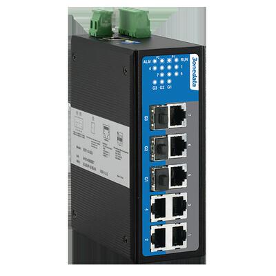 3ONEDATA IES7110-3GS 三旺3路千兆光转7路电口 工业交换机