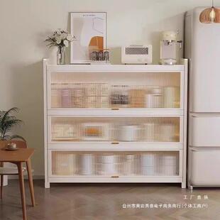 餐边柜靠墙一体喂养台茶水柜厨房橱柜铁皮柜置物架阳台储物柜绢花