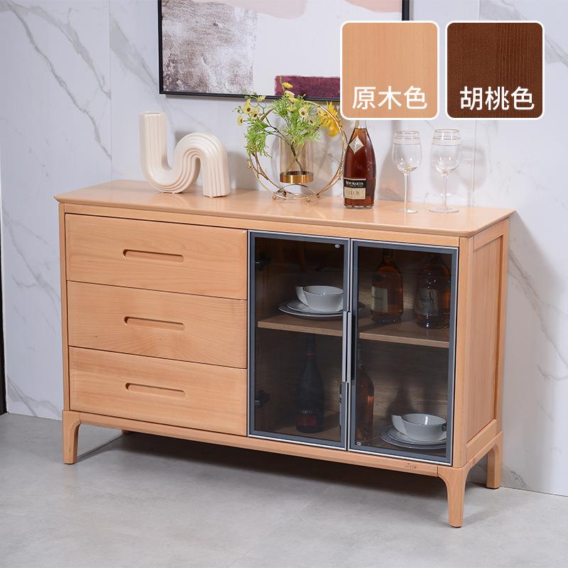 榉木餐边柜厨柜现代中式极简全实木餐厅餐具柜