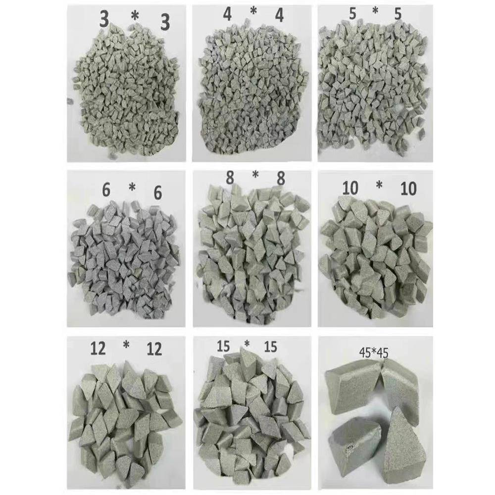 棕刚玉磨料斜三角菱形金属去毛刺除锈飞边研磨石抛光白刚玉抛磨块