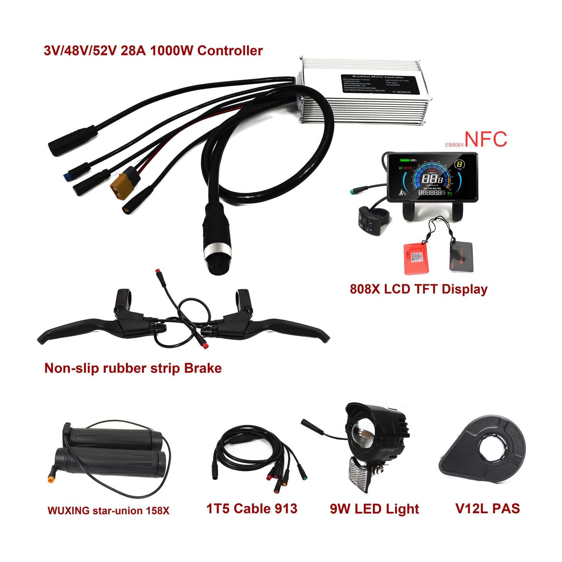 八方雪地电机控制器G062-48V1000W电机专用控制器28A正弦波UART