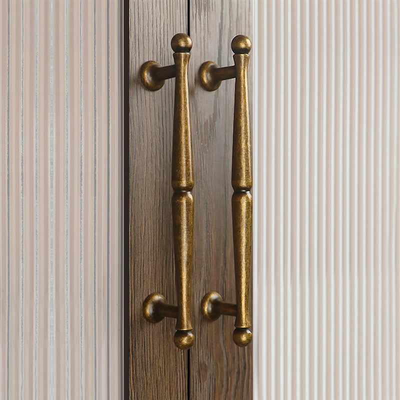意式中古风衣橱柜门抽屉单孔小拉手复古铜色法式简U约轻奢家具把