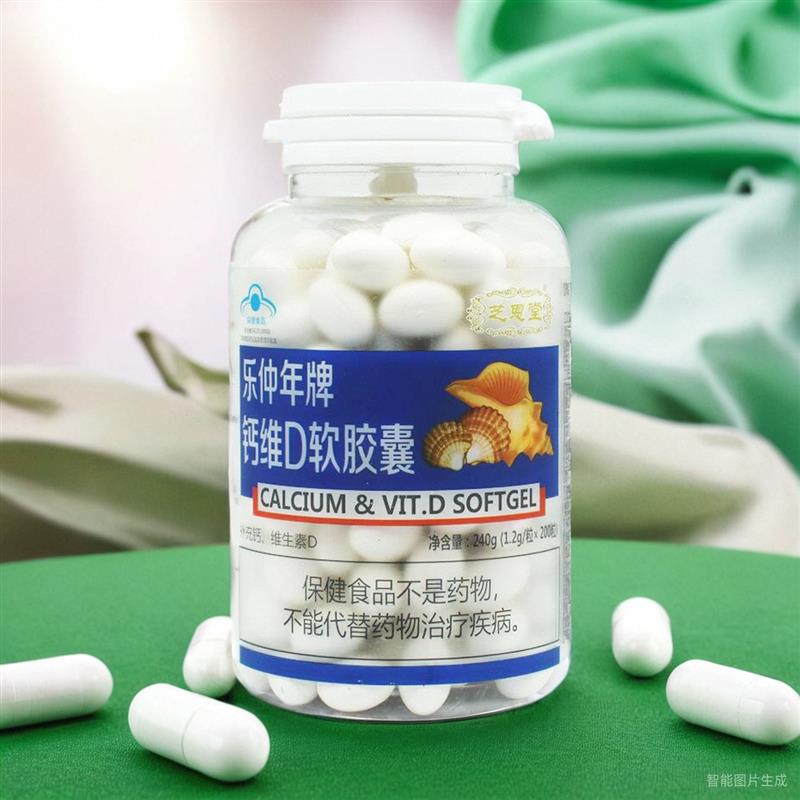 乐仲年牌钙维d软胶囊200粒成人中老年补钙维生素D包邮