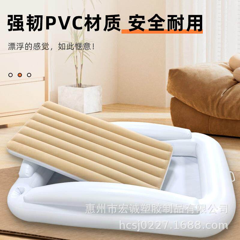 现货源头工厂生产植绒PVC充气儿童床垫儿童护栏气垫床 午休充气床