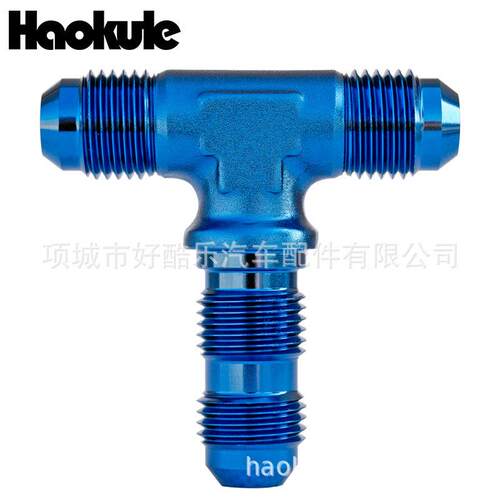 AN3AN4AN6AN8AN10铝合金油管接头穿墙三通转接头刹车机油汽油水管