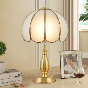 美式台灯卧室床头灯创意轻奢客厅欧式全铜装饰结婚复古床头柜台灯