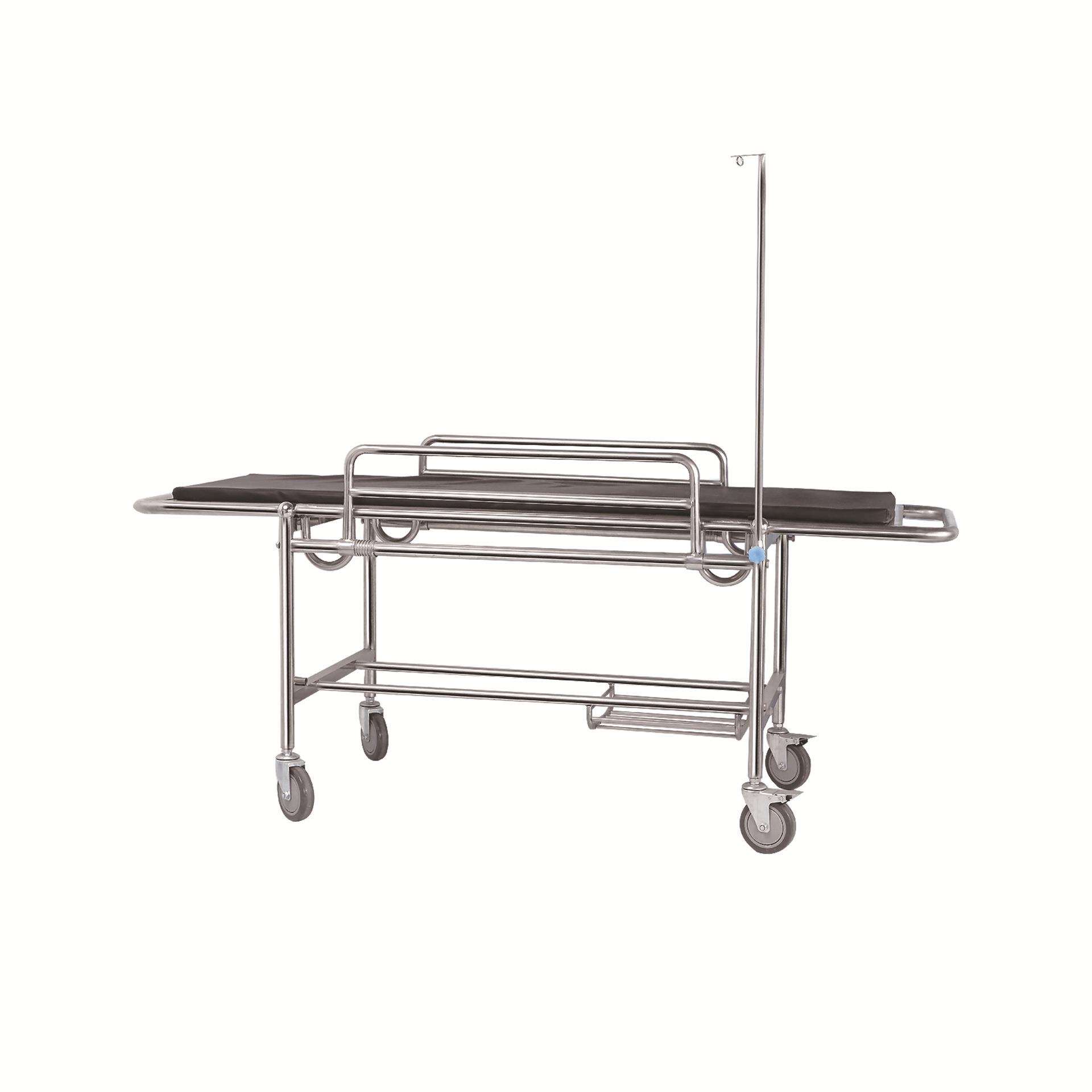 不锈钢四小轮担架车大小轮救护车加厚担架床抢救推车移床