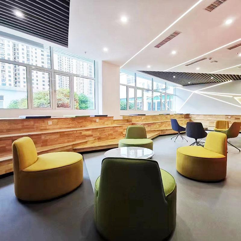 简约公共休闲区会客洽谈沙发现代活动洽谈接待四椅一桌组合沙发椅