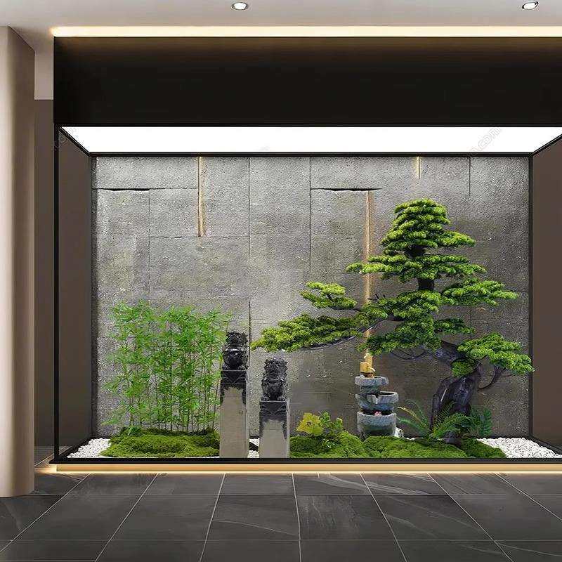 仿真迎客松造景假松树大型仿生绿植玄关酒店室内景观植物高端轻奢