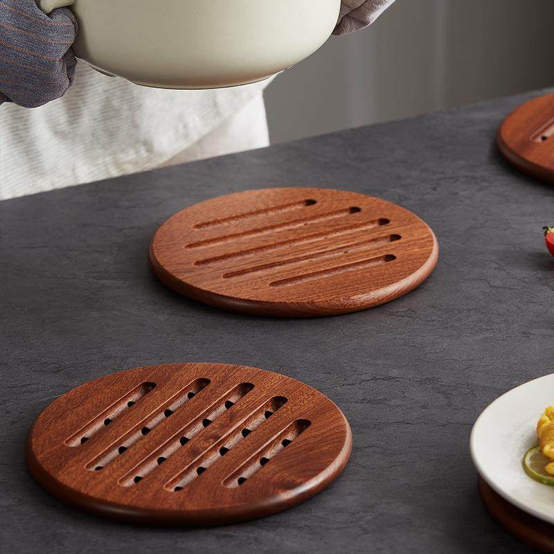 B^实木隔热垫新中式餐桌耐热餐垫碗垫锅垫家用盘子防烫餐盘杯