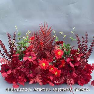 新款婚庆地排花仿真绢花成品装饰花排舞台T台路引婚礼迎宾区花艺